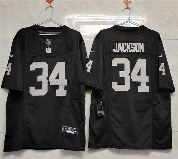 Men%27s Las Vegas Raiders #34 Bo Jackson Black 2023 F.U.S.E Vapor Untouchable Stitched Football Jersey->las vegas raiders->NFL Jersey